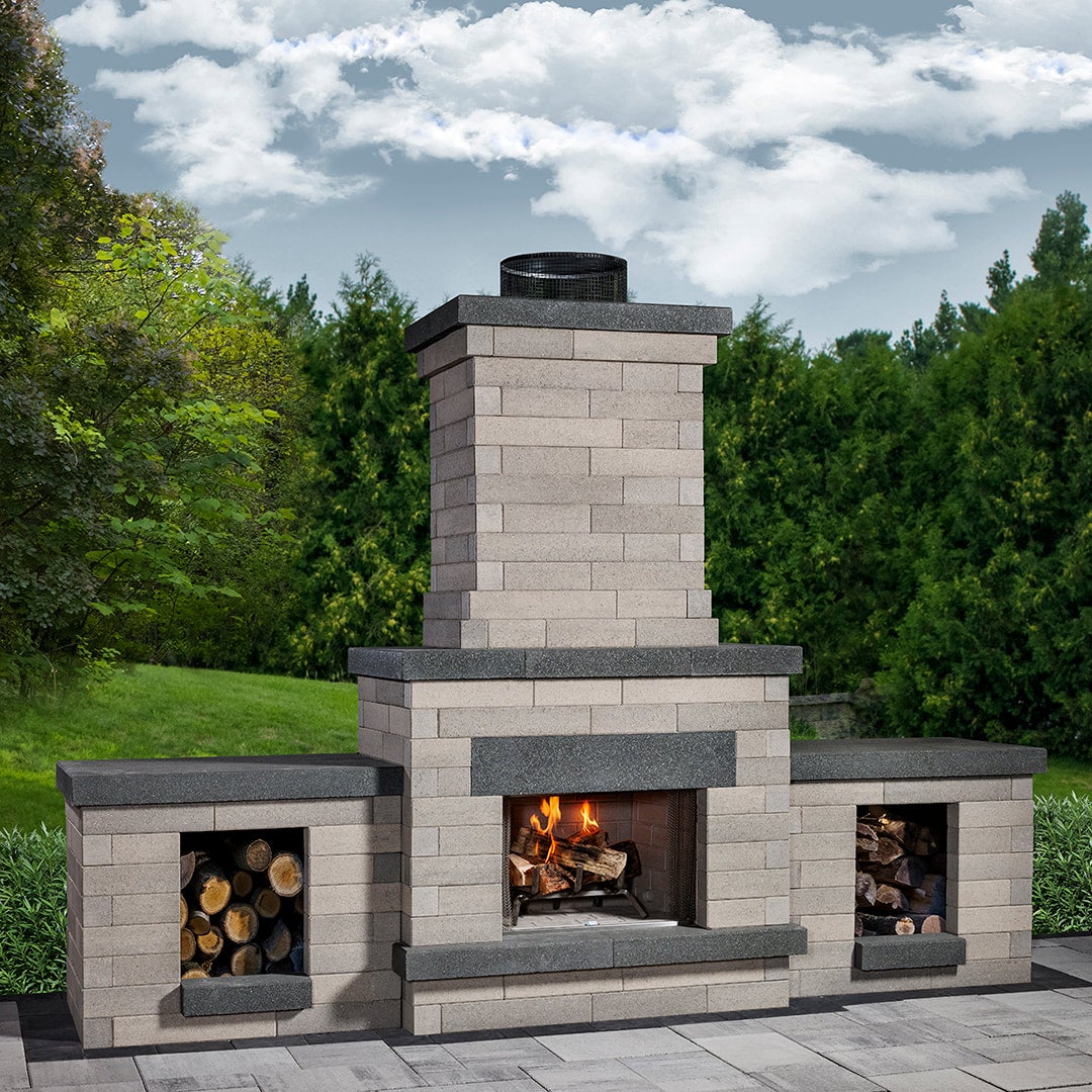 Belgard Melville outdoor living fireplace kit Delaware Hardscape
